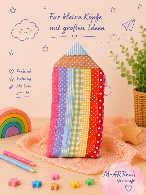 Mäppchen - hellblau gestreift -