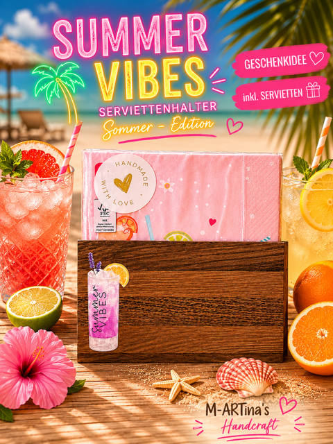 "summer vibes" Cocktail - Serviettenhalter